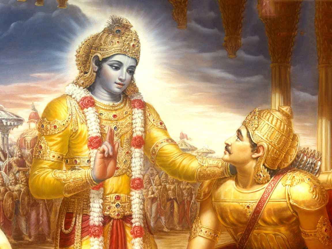 Lord Krishna instructing Arjuna